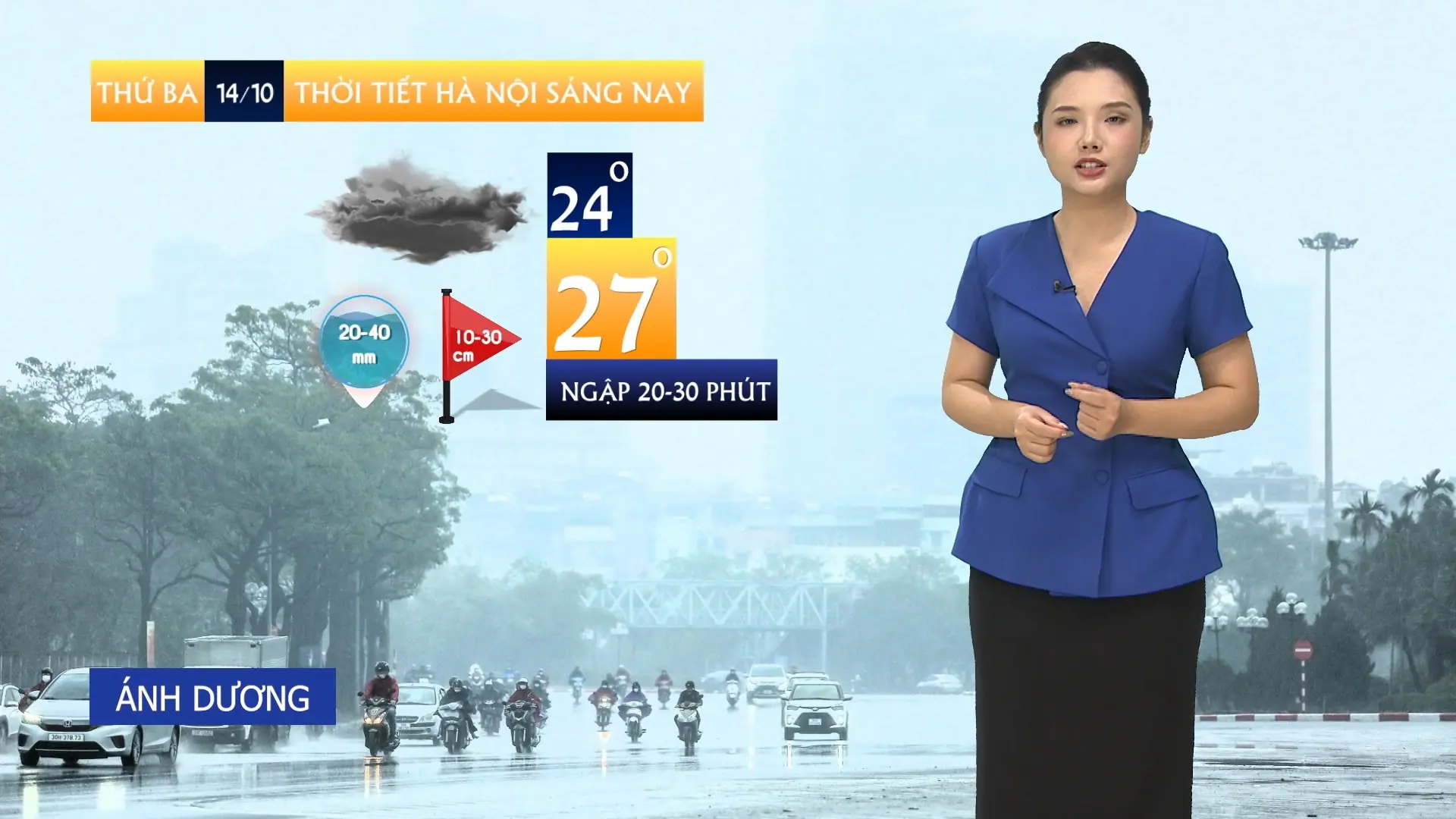 Dự báo thời tiết trưa | 14/10/2025